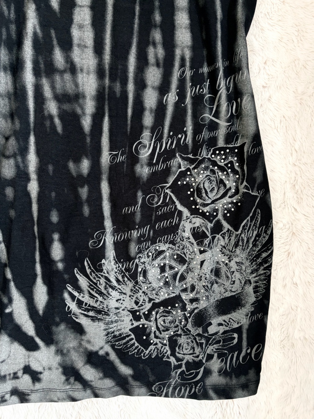🖤 Vintage Y2K South Pole Mini Dress Studded Rhinestone Tattoo McBling Goth Glam - Picture 3 of 11